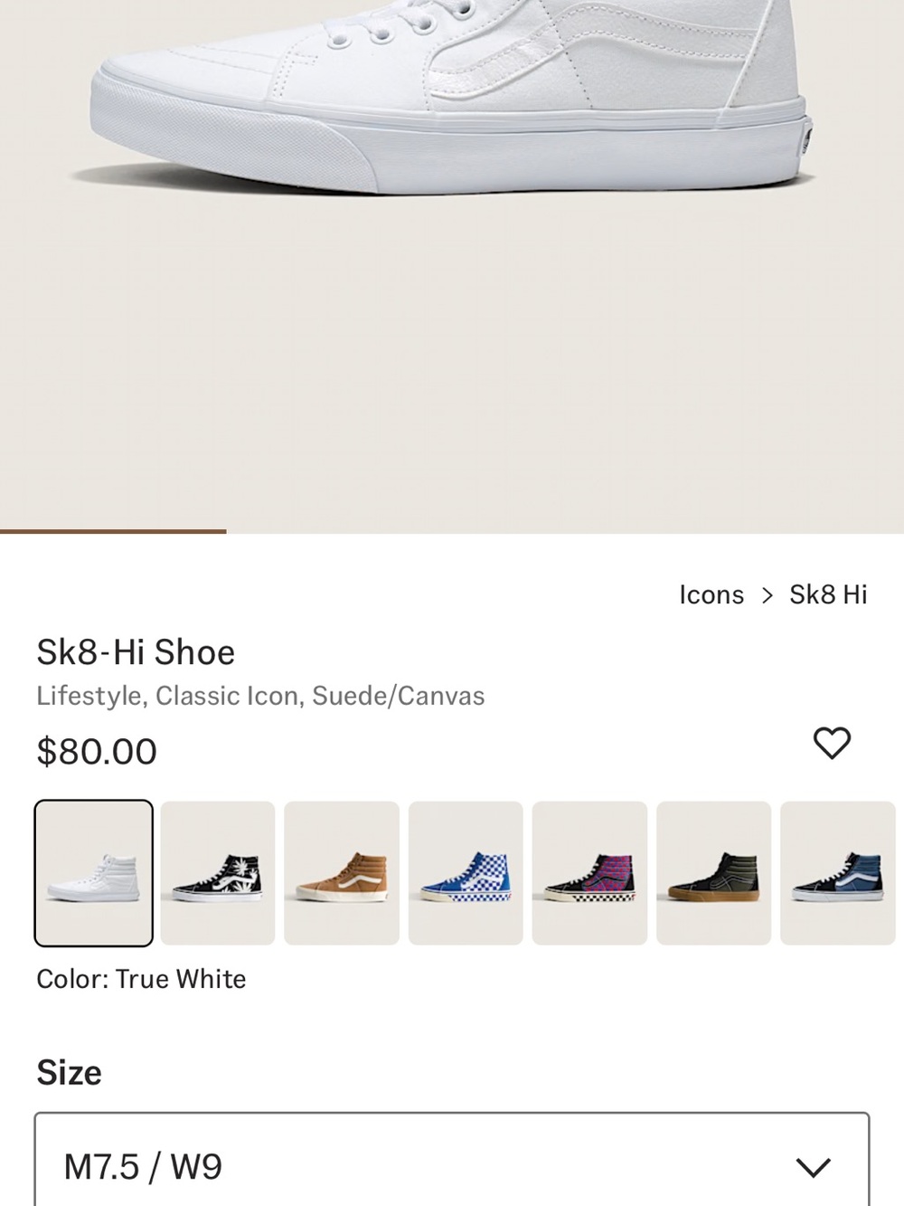 NIB Vans Sk8-Hi Shoe - Picture 6 of 6